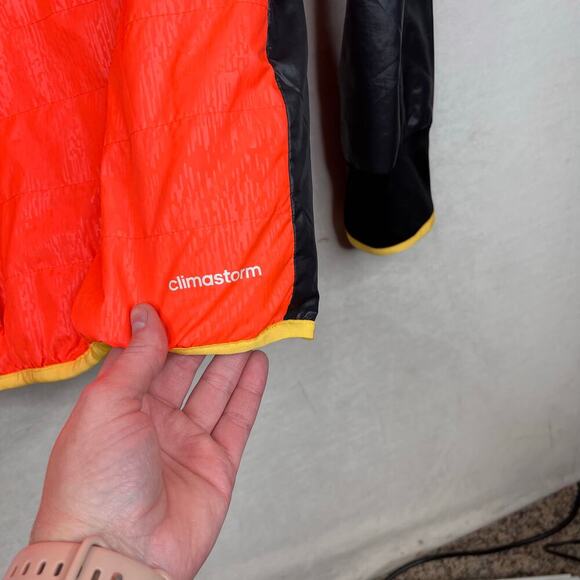 Adidas Red Black and Gold Logo Windbreaker Pullover Jacket men's size medium - Picture 10 of 11